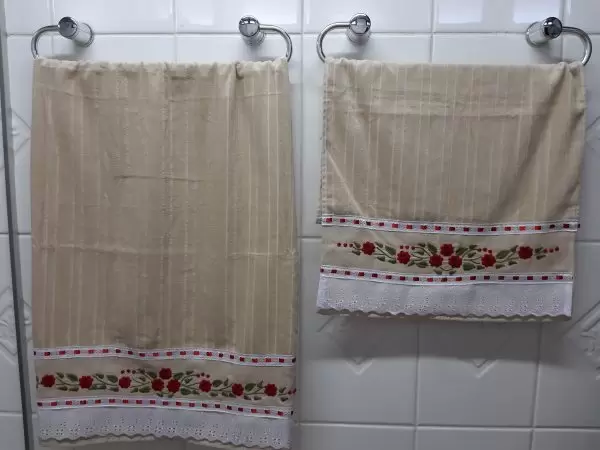 Conjunto toalha de rosto e banho (Bege) - Image 2