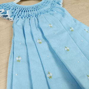 Vestido casinha de abelha – Azul bebê